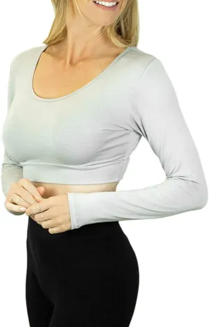 HALFTEE Long Sleeve Layering Tee - Demi Cami for Women & Teens | Cute Crop Top