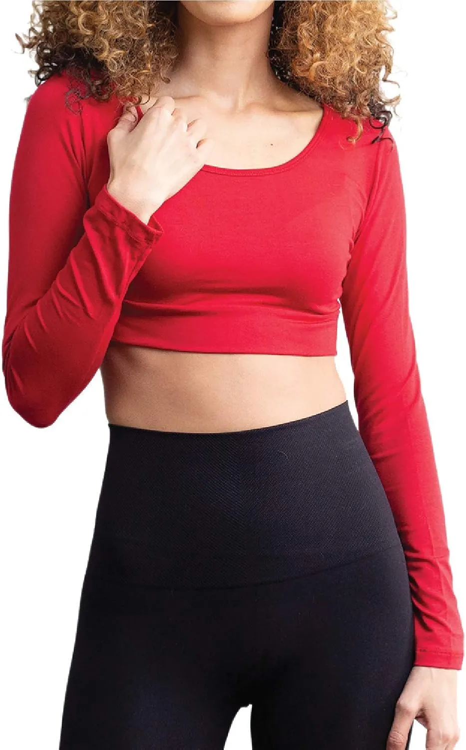 HALFTEE Long Sleeve Layering Tee - Demi Cami for Women & Teens | Cute Crop Top