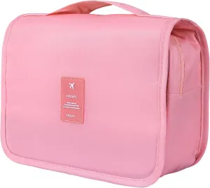 Hanging Travel Toiletry Bag for Women, Hanging Toiletry Bag with Multi-Pockets, Toiletry Bag for Traveling Easy Clean, Travel Organizer Pink
