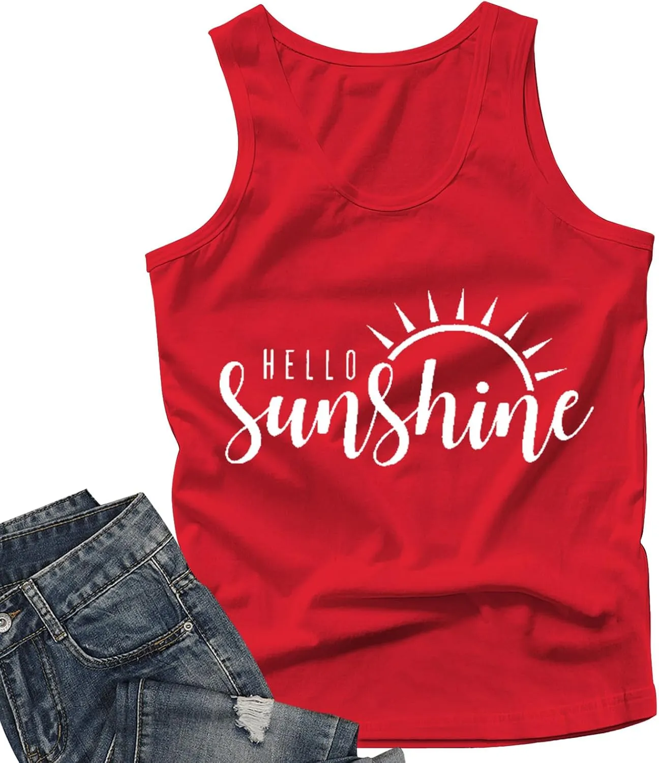 Here Comes The Sun Shirts Womens Sunshine Coffee Graphic Tank Top Sleeveless Tee