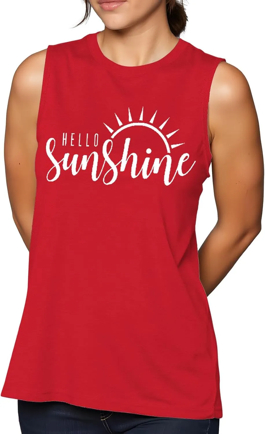 Here Comes The Sun Shirts Womens Sunshine Coffee Graphic Tank Top Sleeveless Tee