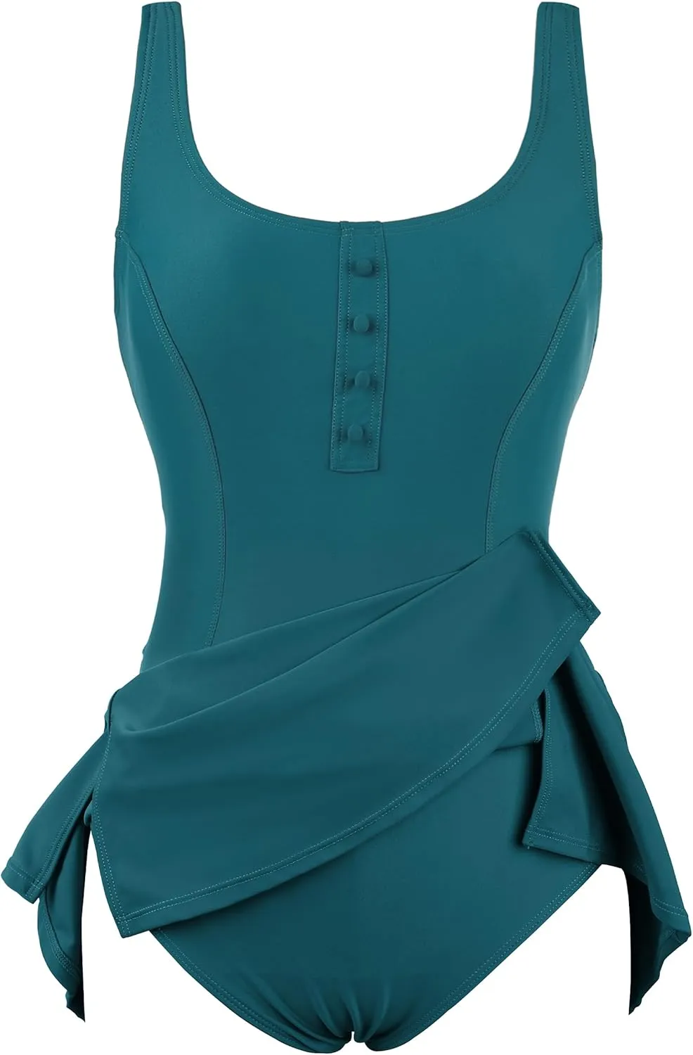 Hilor Women's One Piece Swimdress Tummy Control Swimsuits Skirted Bathing Suits Slimming Swim Dress