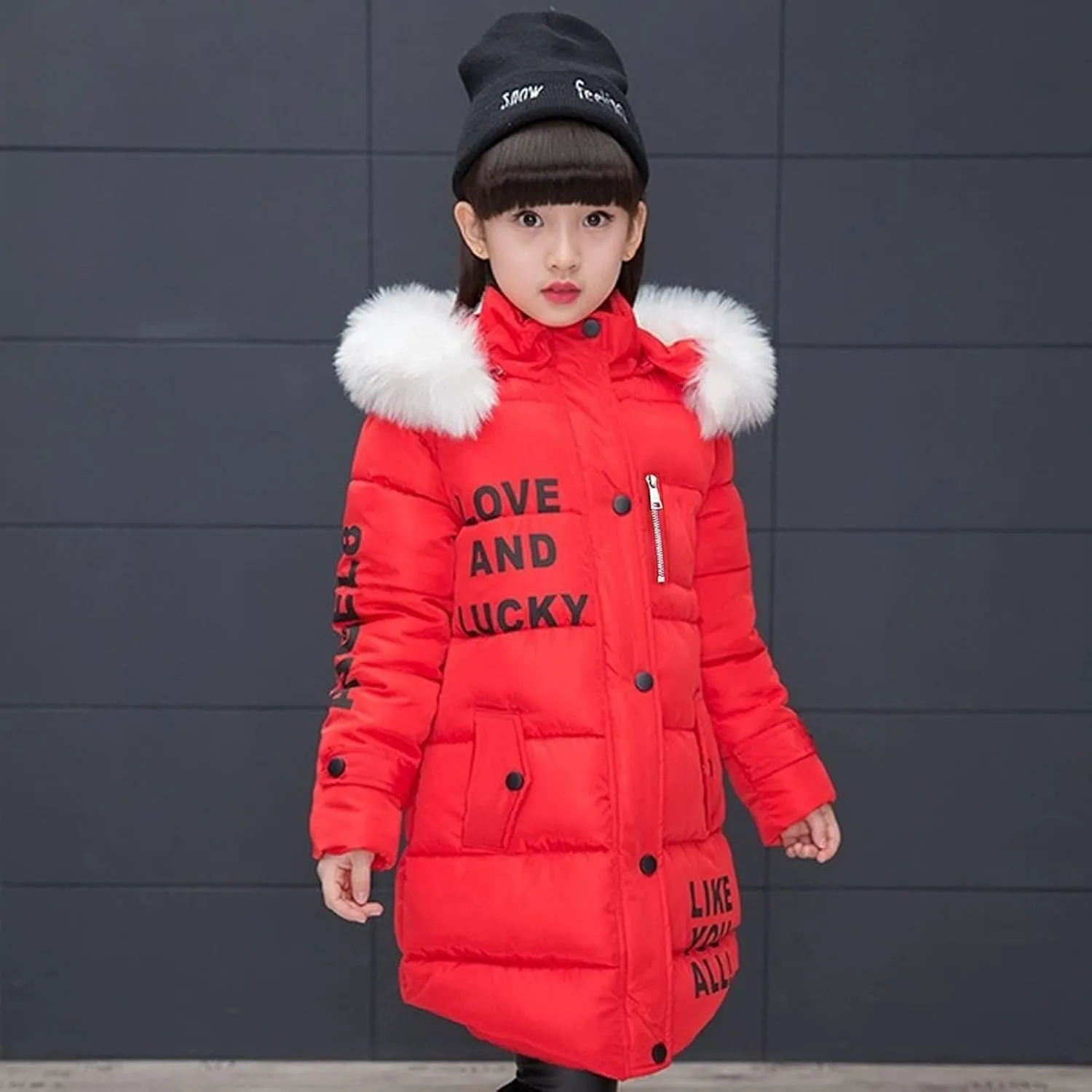 Hooded Outwear Warm Jacket Faux Winter Kids Children's Cotton-padded Girls Girls Coat&jacket Quilted Coats