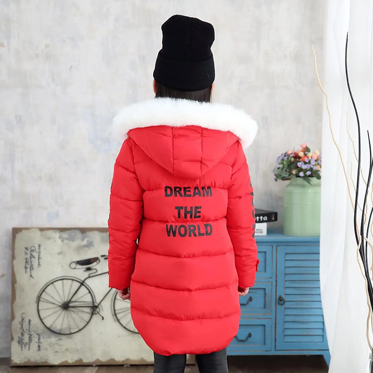Hooded Outwear Warm Jacket Faux Winter Kids Children's Cotton-padded Girls Girls Coat&jacket Quilted Coats