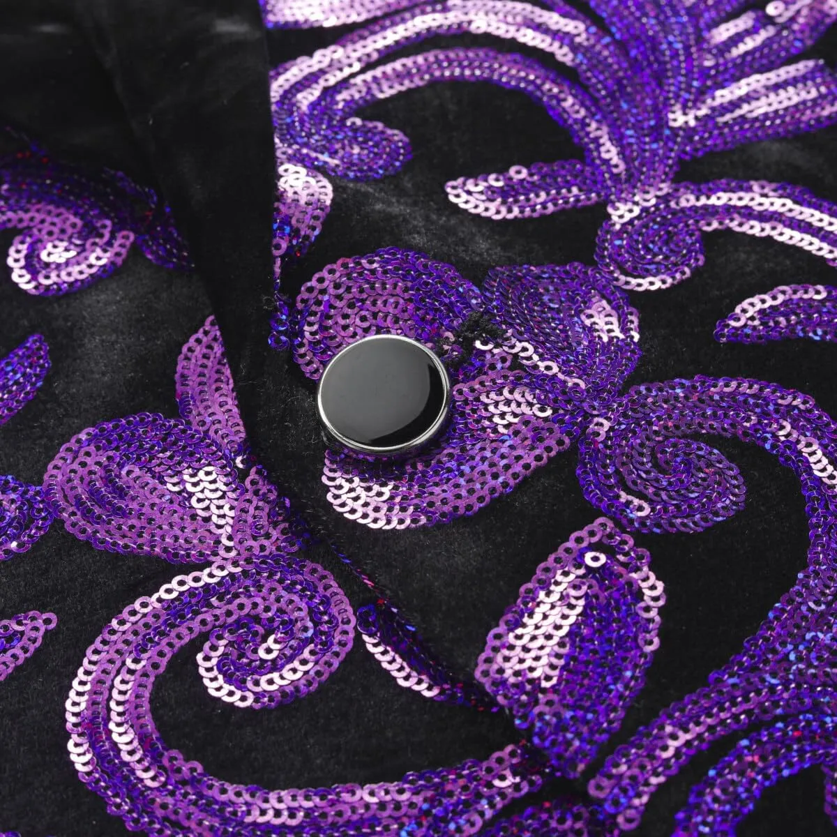 Iynnijoy Mens Velvet Sequins Blazer Shiny Sequin Tuxedo Suit Blazer Jacket for Party Wedding Banquet Prom