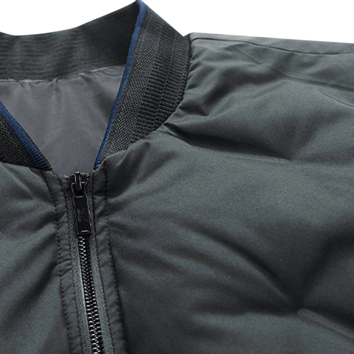 Jackets for Men Fashion Winter Zip up Long Sleeve No Hood down Jacket Casual Lightweight Warm Windbreaker Coat Pocket