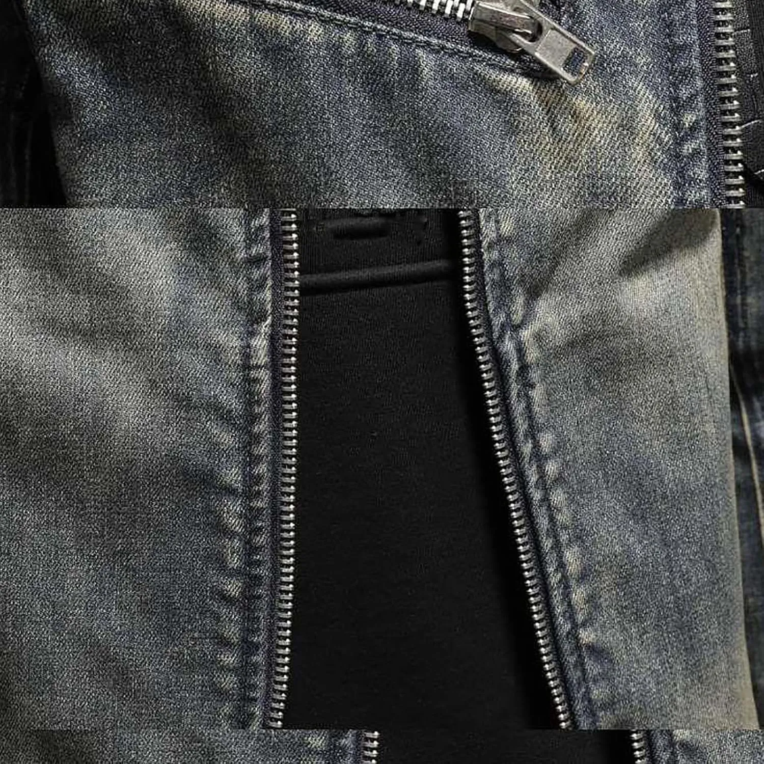 Jean Jacket for Men Slim Fit Vintage Washed Denim Jacket Coat Long Sleeve Teen Boys Hip Hop Rock Motorcycle Jackets