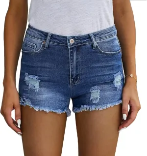 Jeans Shorts Women's Shorts Summer Short Denim Pants High Waist Side Slit Hot Pants