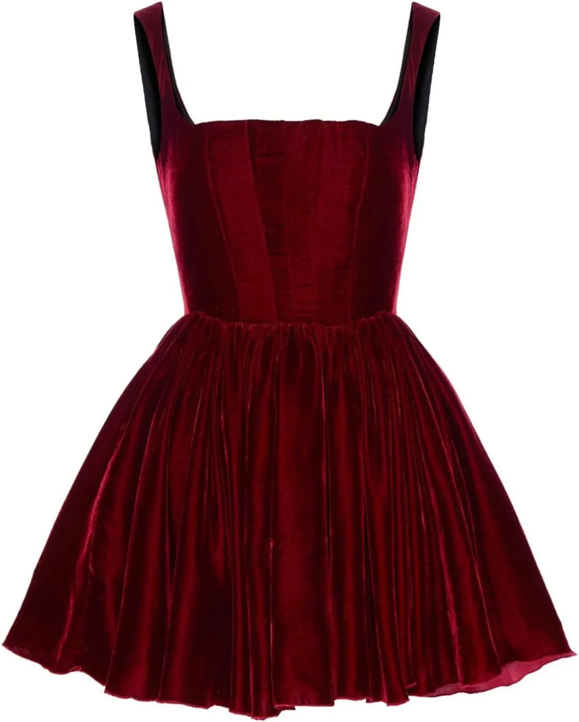 JEKE-DG Women's Ruffle A Line Elegant Christmas Dress Sleeveless Sexy Strap Cocktail Dress Slim Fit Solid Wedding Dresses