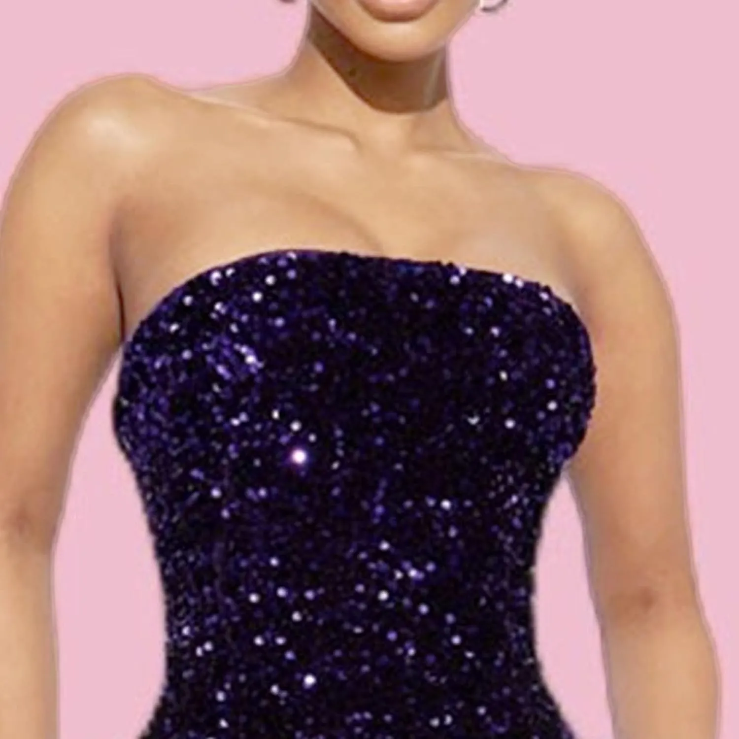 JEKE-DG Women's Tube Top Sexy Cocktail Party Dress Sparkly Fashion Elegant Bodycon Dress Off Shoulder Formal Mini Dresses