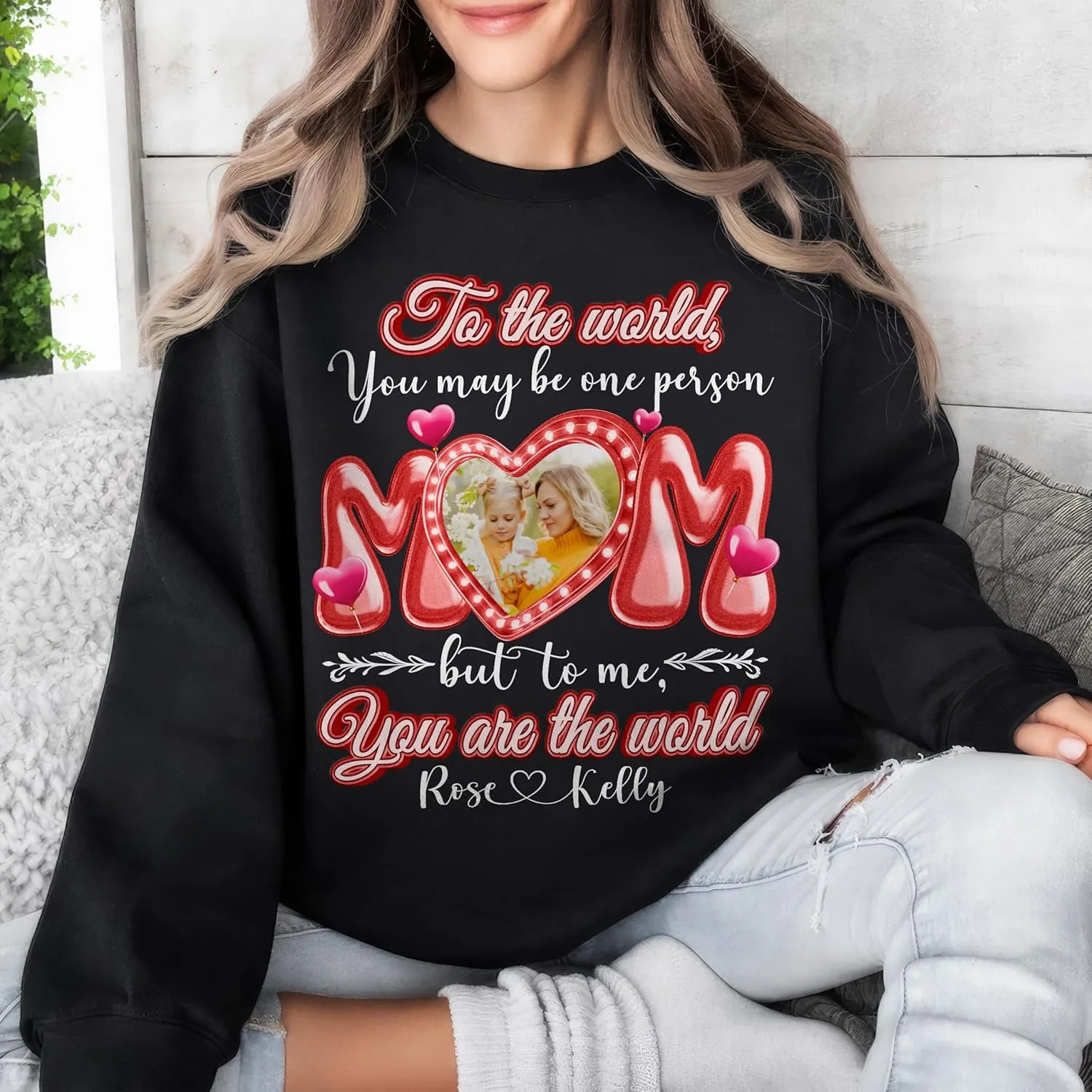 JIX & JOKY Custom Shirt with Picture Custom Mothers Day Shirt for Mom Photo Tshirt with Face Gift for Mothers Day Birthday
