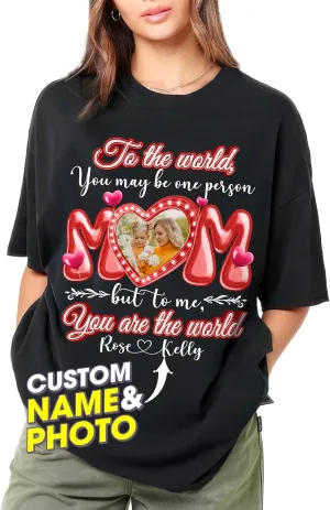 JIX & JOKY Custom Shirt with Picture Custom Mothers Day Shirt for Mom Photo Tshirt with Face Gift for Mothers Day Birthday