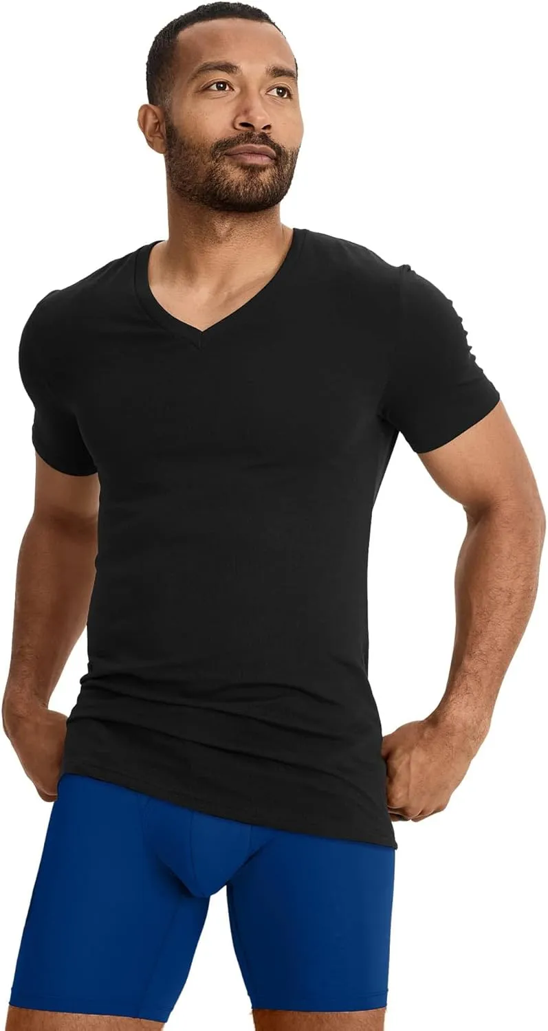 Jockey Men's Undershirt Smooth Fit Cotton Stretch V-Neck Undershirt - 3 Pack