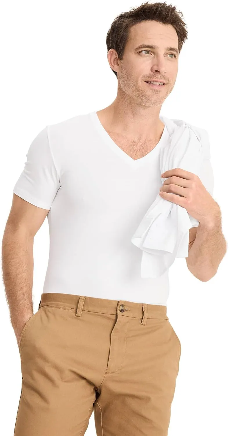 Jockey Men's Undershirt Smooth Fit Cotton Stretch V-Neck Undershirt - 3 Pack