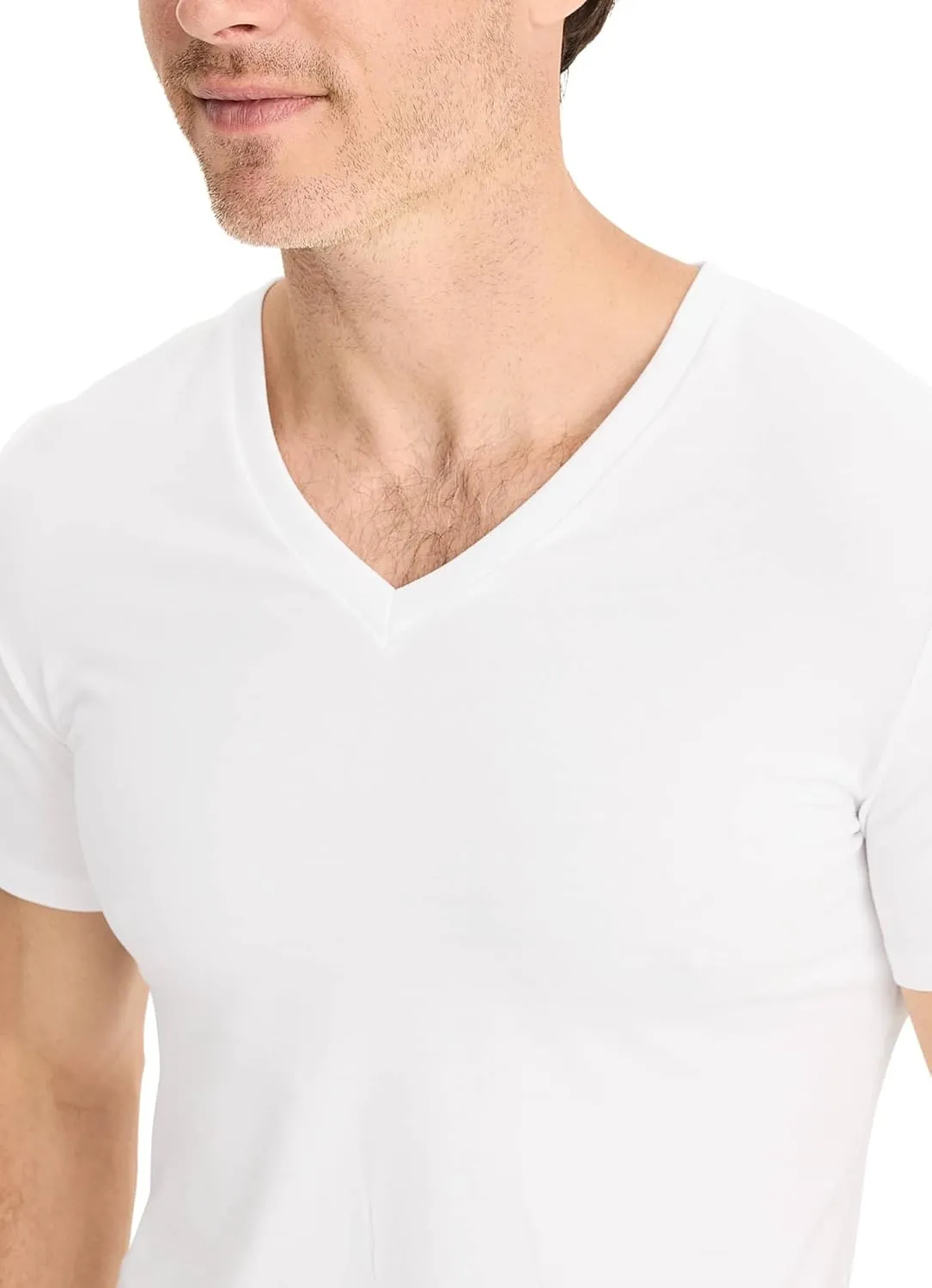 Jockey Men's Undershirt Smooth Fit Cotton Stretch V-Neck Undershirt - 3 Pack