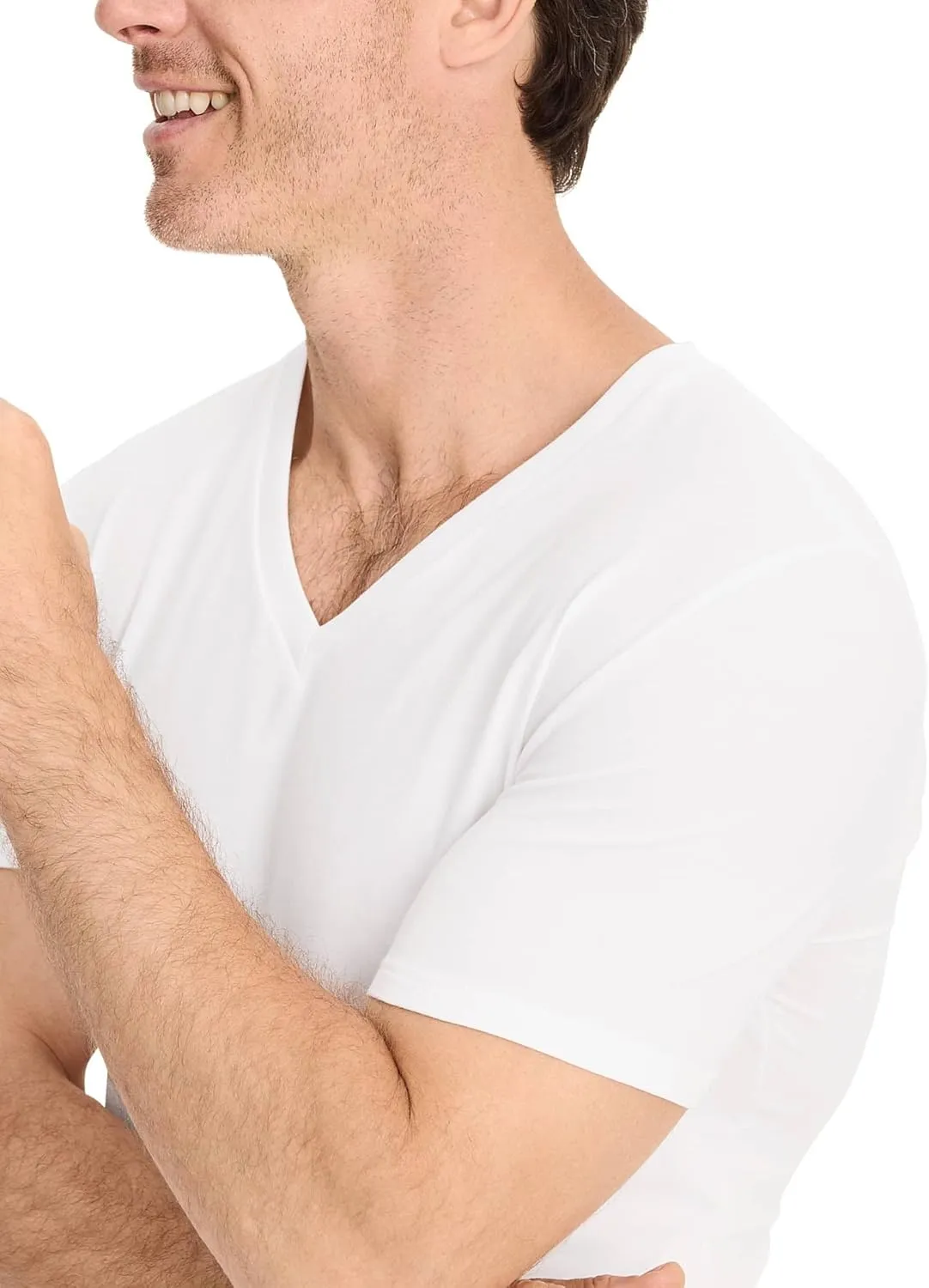 Jockey Men's Undershirt Smooth Fit Cotton Stretch V-Neck Undershirt - 3 Pack