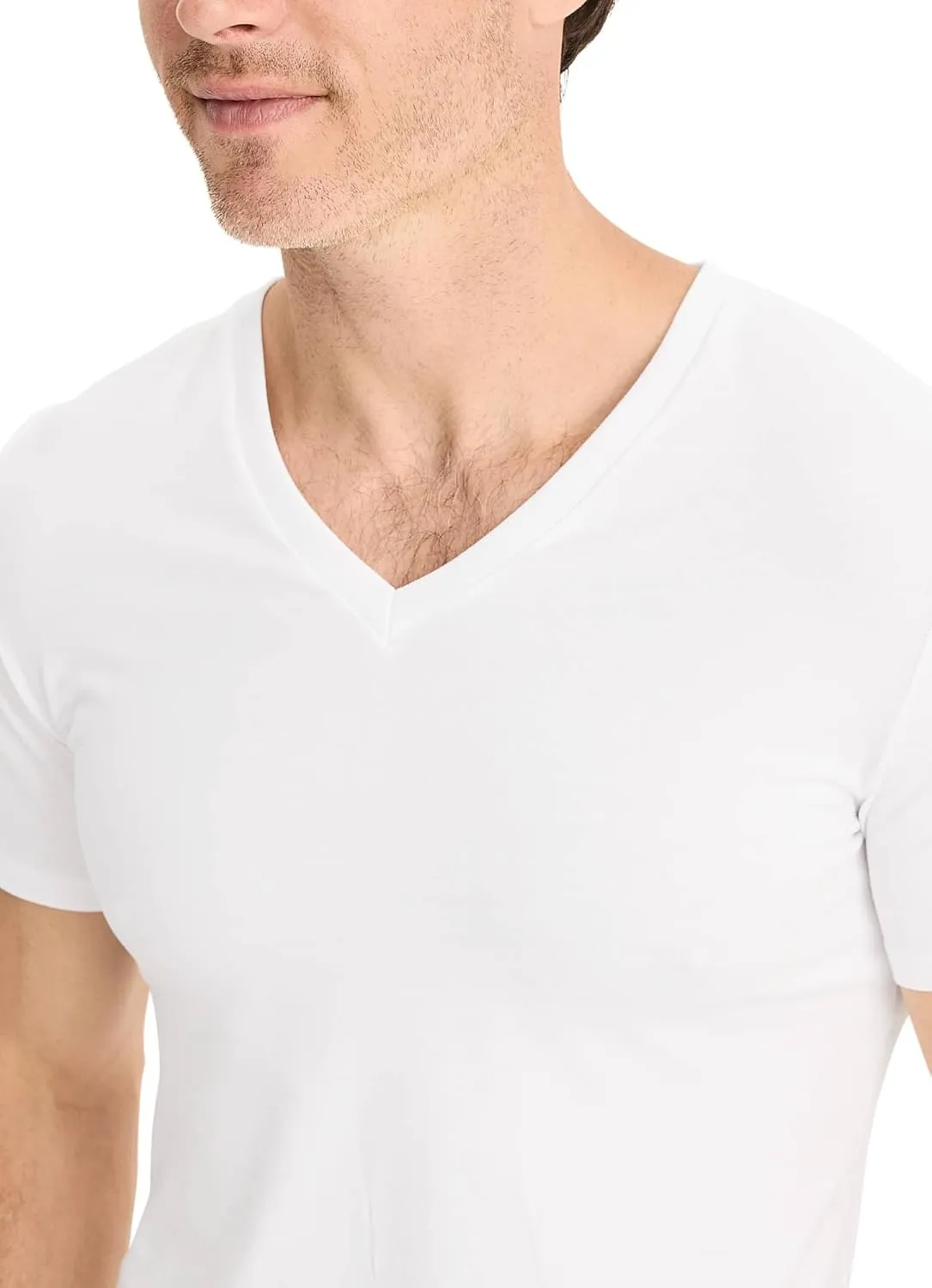 Jockey Men's Undershirt Smooth Fit Cotton Stretch V-Neck Undershirt - 3 Pack