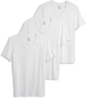 Jockey Men's Undershirt Smooth Fit Cotton Stretch V-Neck Undershirt - 3 Pack