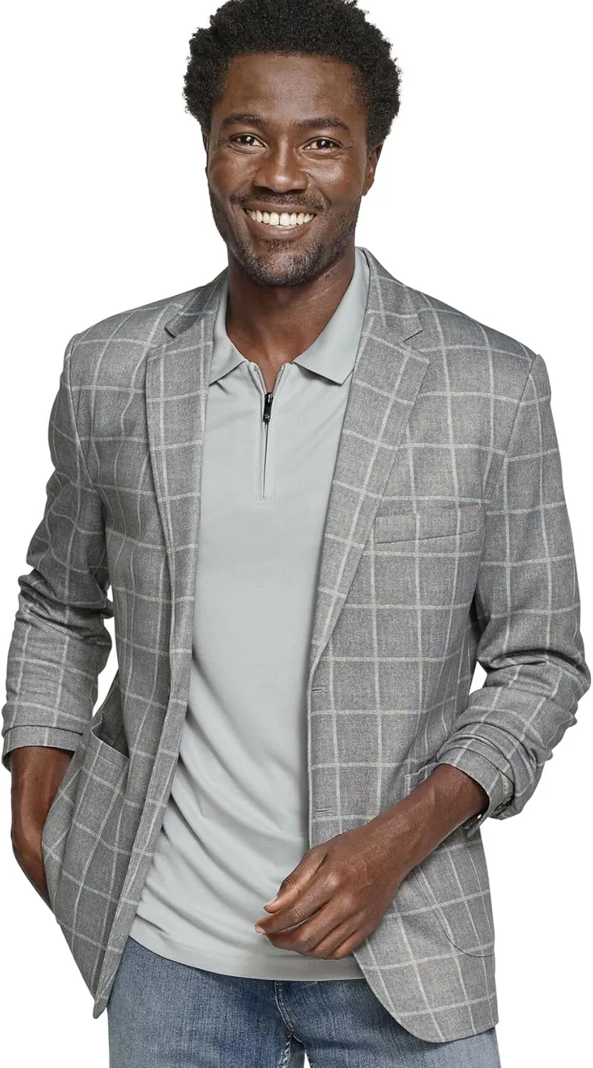 Johnston & Murphy Men's Xc Flex Unlined Plaid Knit Blazer