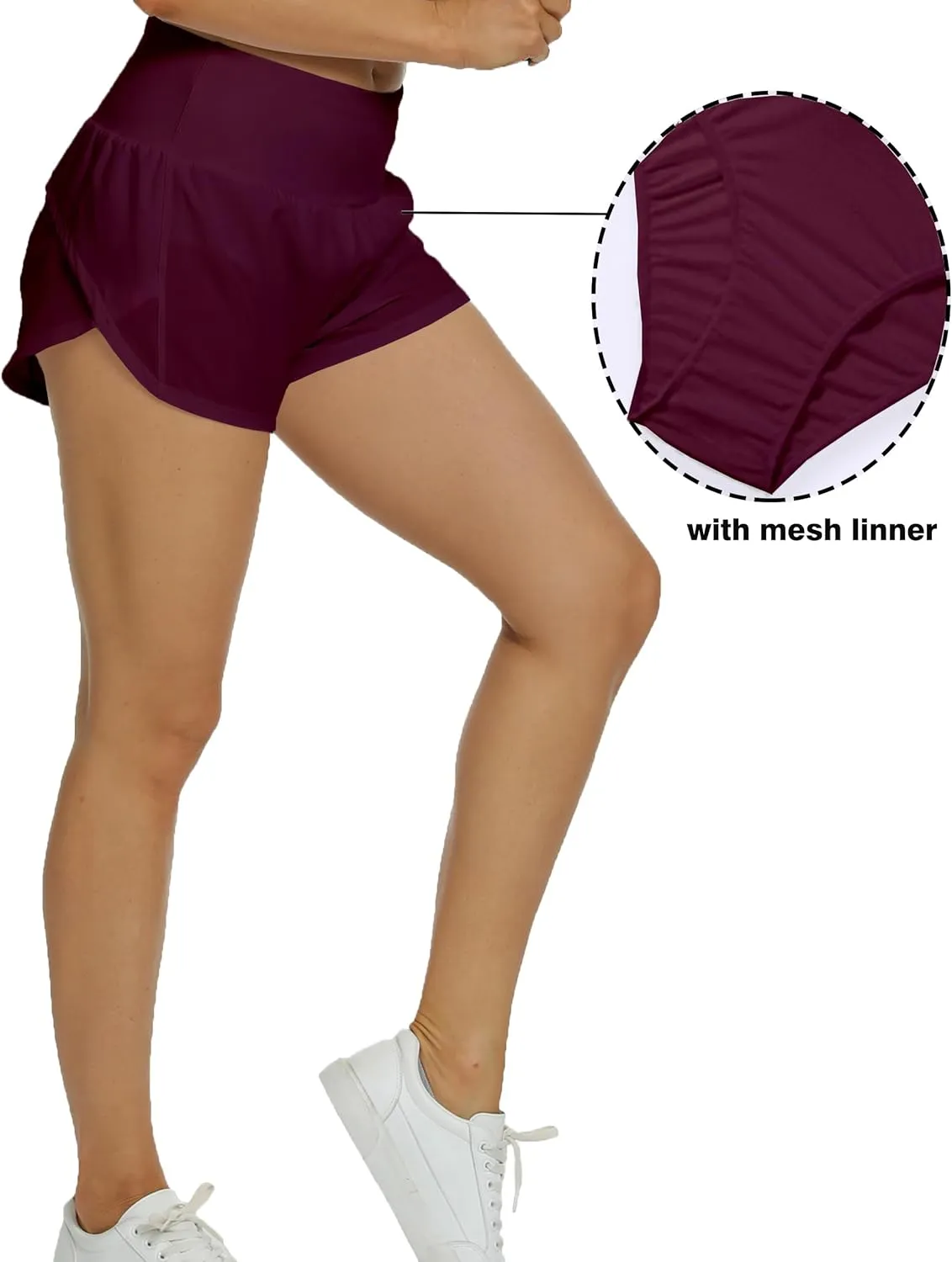 Kcutteyg Running Shorts for Women with Liner High Waisted Lightweight Womens Workout Shorts with Pocket