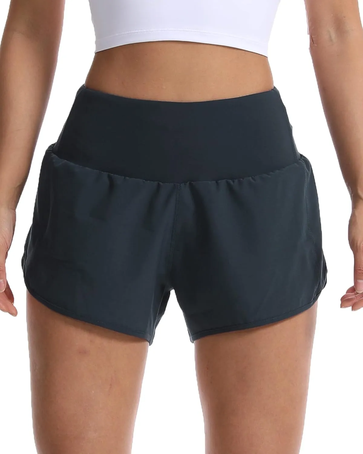 Kcutteyg Running Shorts for Women with Liner High Waisted Lightweight Womens Workout Shorts with Pocket