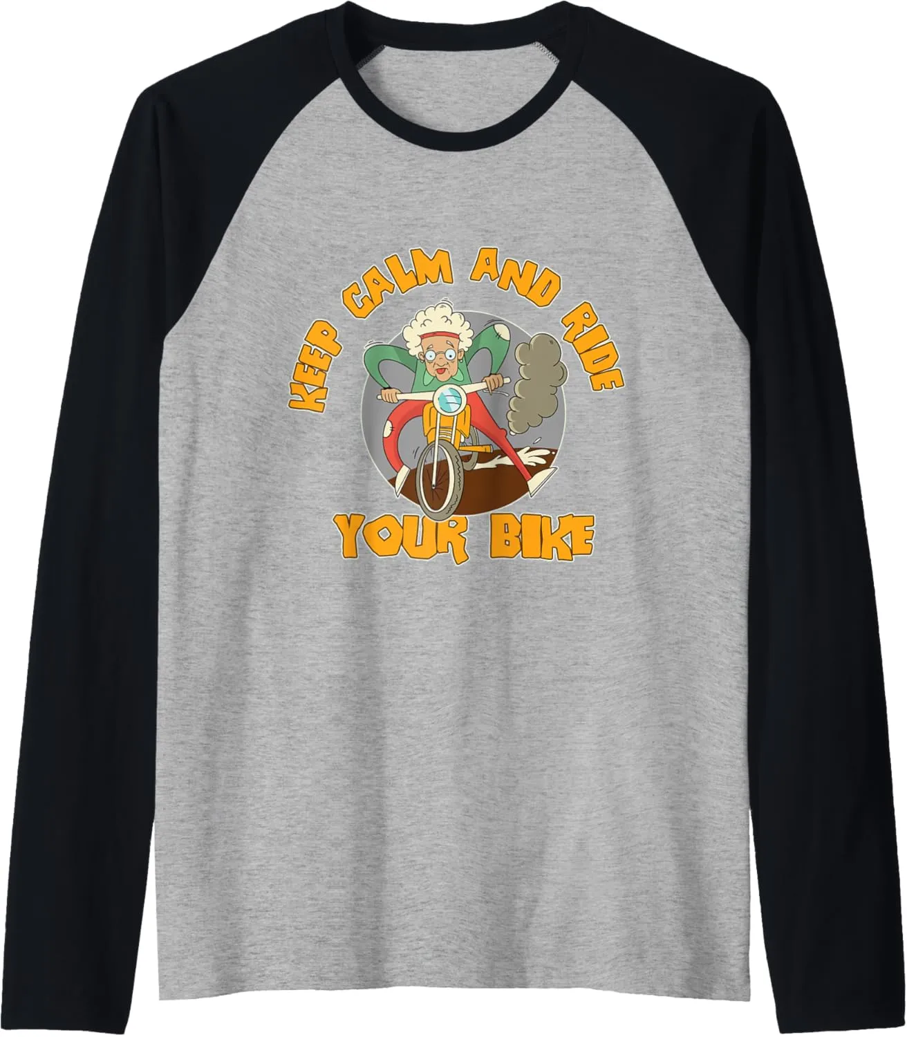Keep calm and ride your bike saddlebags lead the pack Raglan Baseball Tee