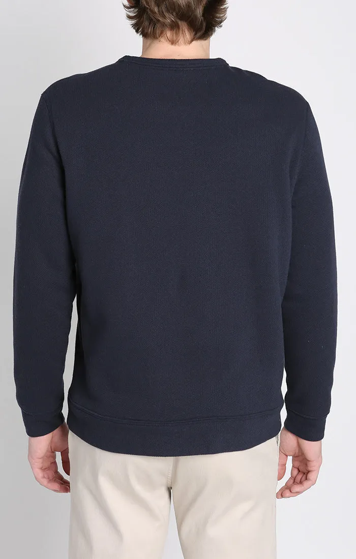 Kent Recycled Jacquard Sherpa Lined Crewneck