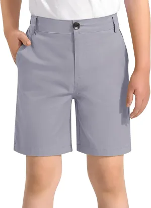 KEREDA Boys School Uniform Golf Shorts Pull On Preppy Shorts Kids Clothes with Pockets