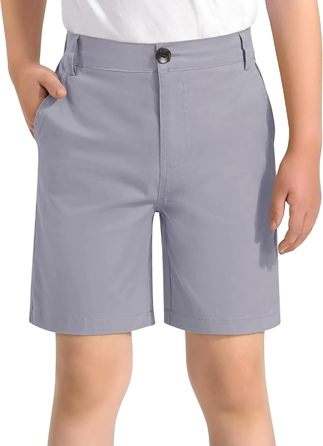 KEREDA Boys School Uniform Golf Shorts Pull On Preppy Shorts Kids Clothes with Pockets