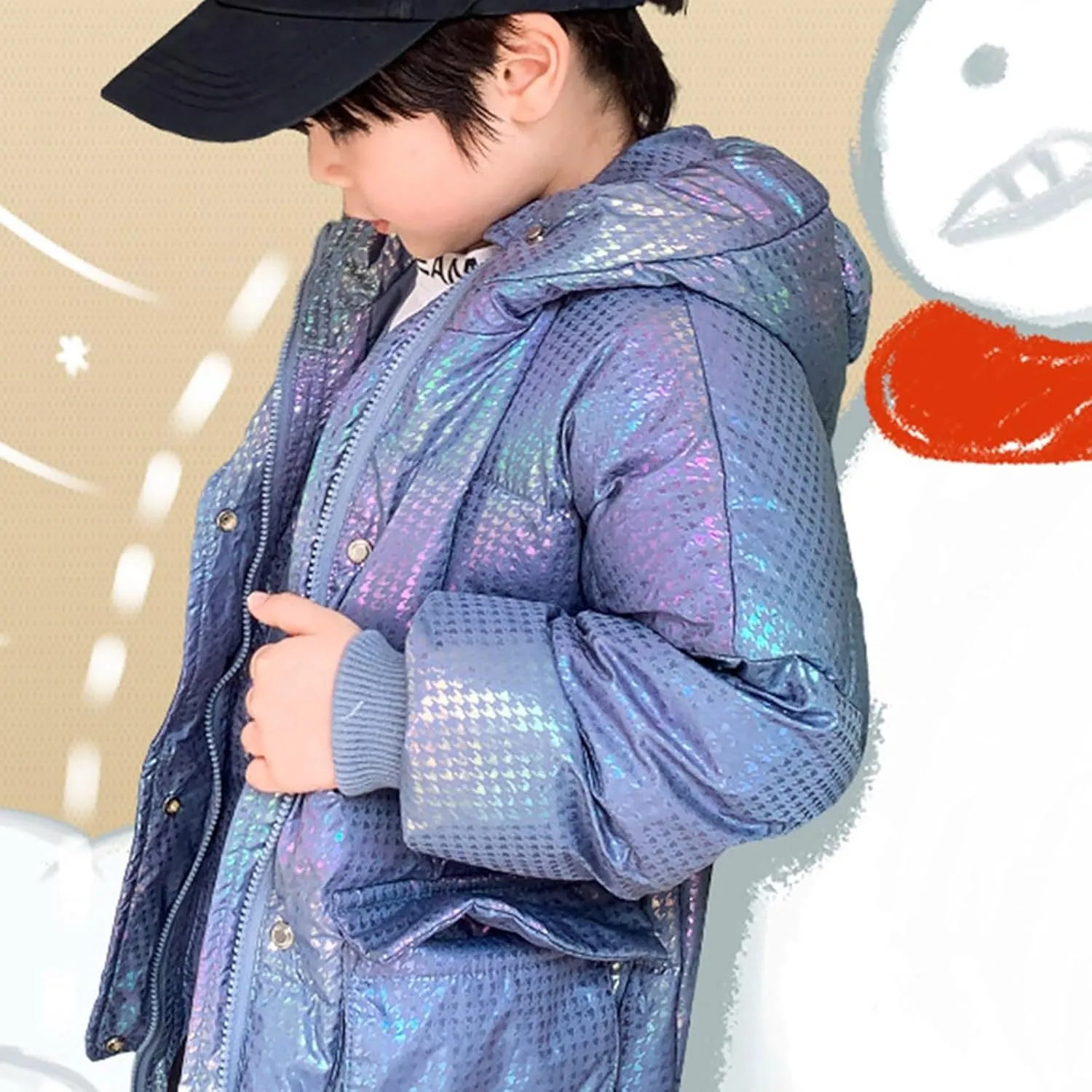 Kids Toddler Baby Girls Boys Winter Warm Thick Solid Cotton Long Sleeve Padded Jacket Coat Clothes Boys Coat 7