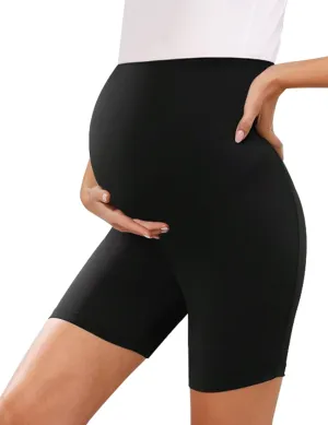 KIM S Buttery Soft High Waisted Maternity Biker Shorts - Workout Yoga Active Maternity Shorts