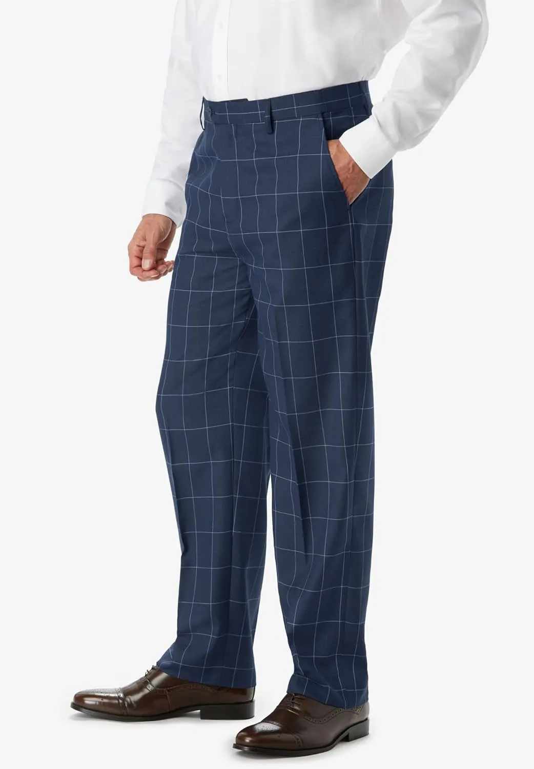 KingSize Men's Big & Tall Easy Movement Plain-Front Expandable Dress Pants