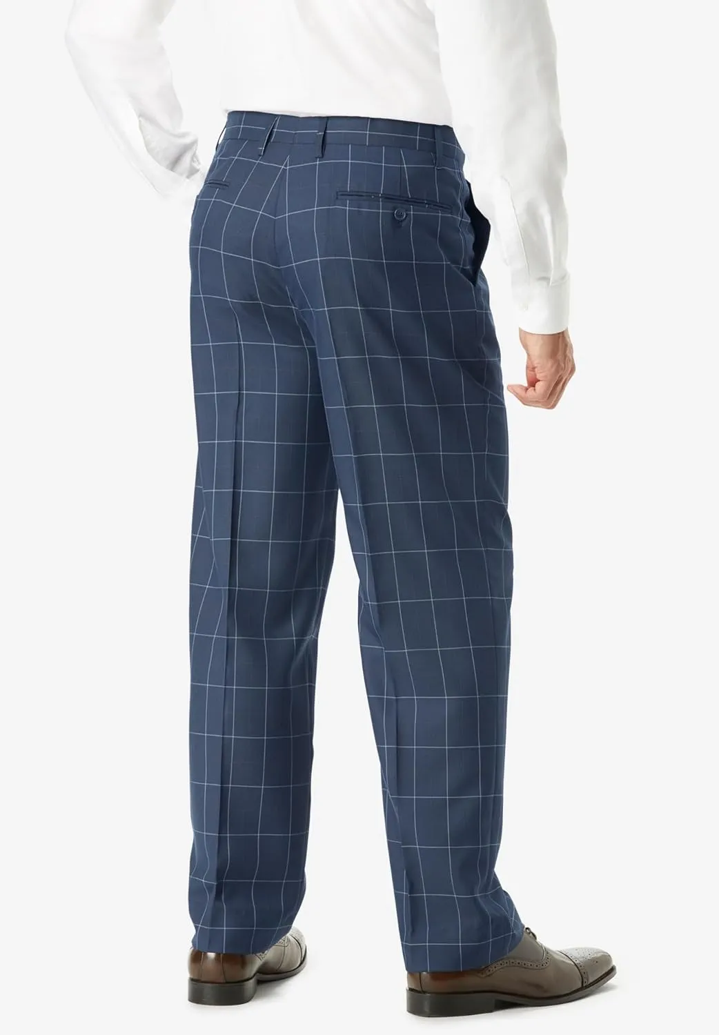 KingSize Men's Big & Tall Easy Movement Plain-Front Expandable Dress Pants