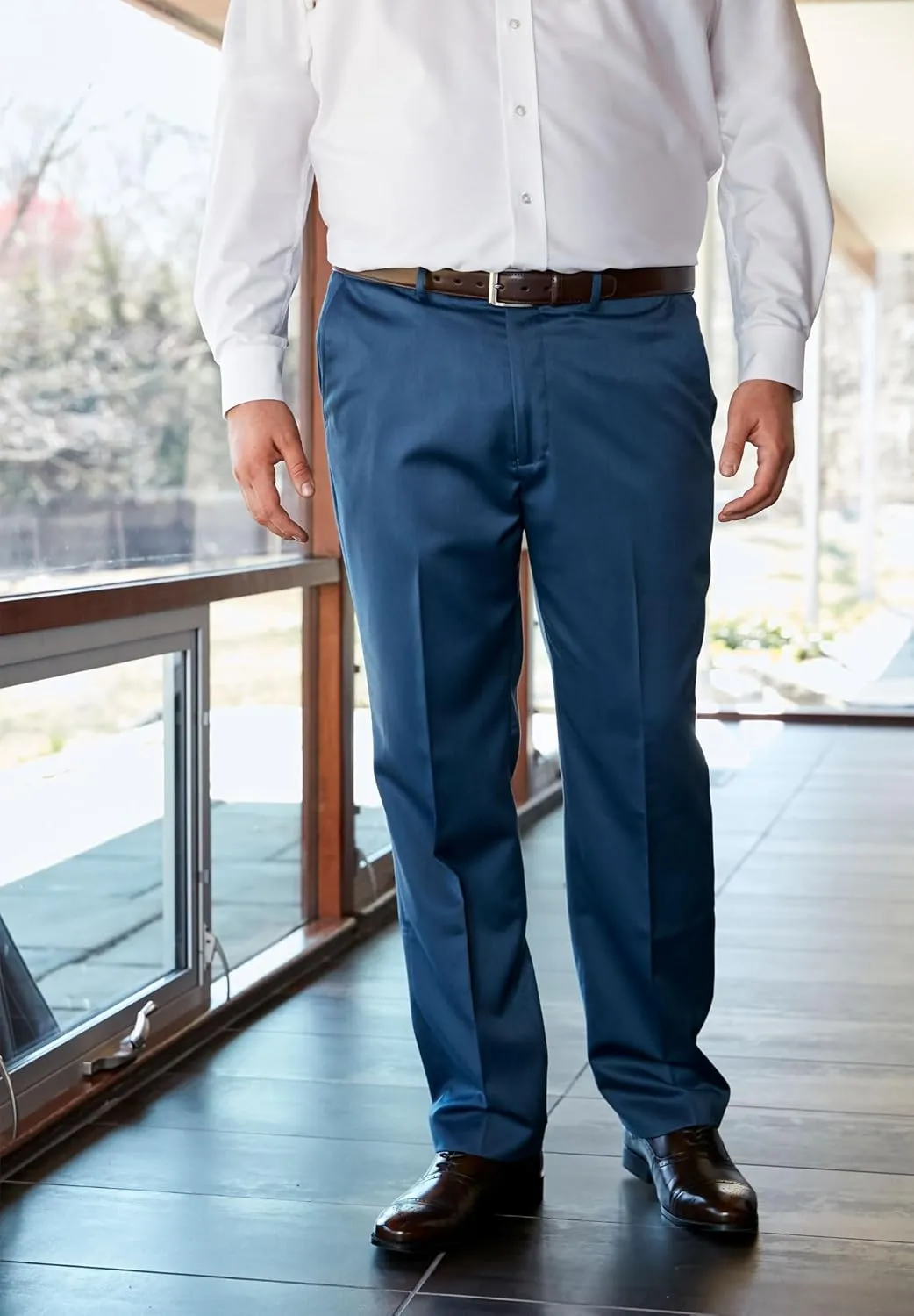 KingSize Men's Big & Tall Easy Movement Plain-Front Expandable Dress Pants