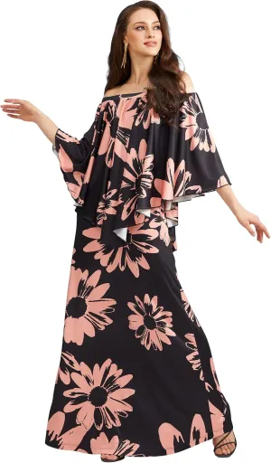 KOH KOH Womens Long Strapless Flowy Flattering Evening Cocktail Gown Maxi Dress