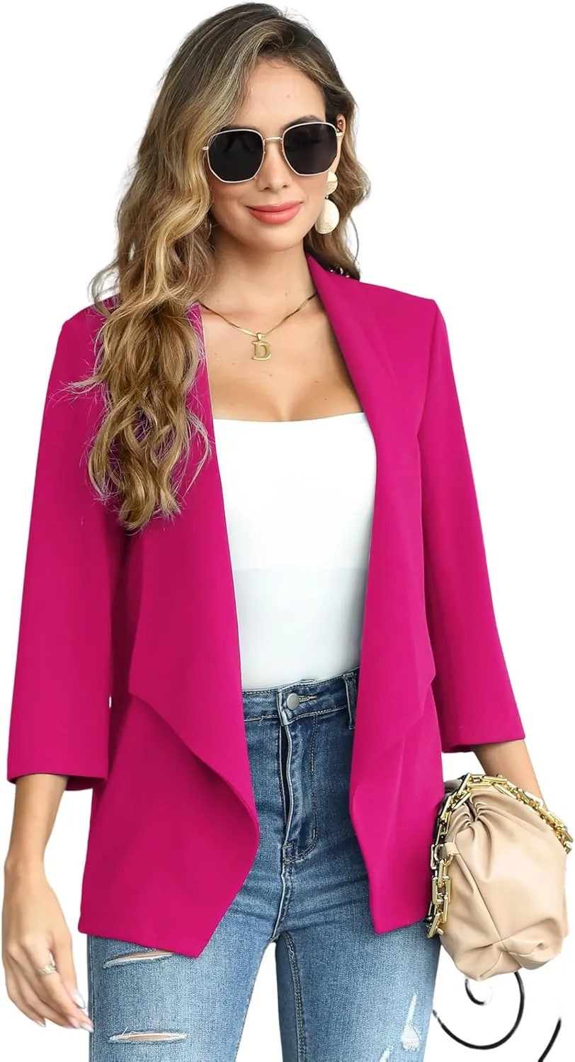 KOJOOIN Womens Casual Blazers Long Sleeve Open Front Business Casual Cardigan Jacket