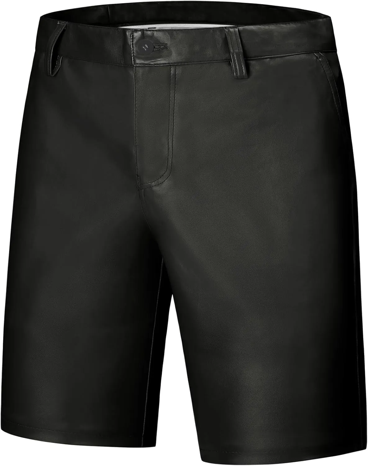 Lars Amadeus Faux Leather Shorts for Men's Hip Hop Motorcycle Biker Party Disco Shorts
