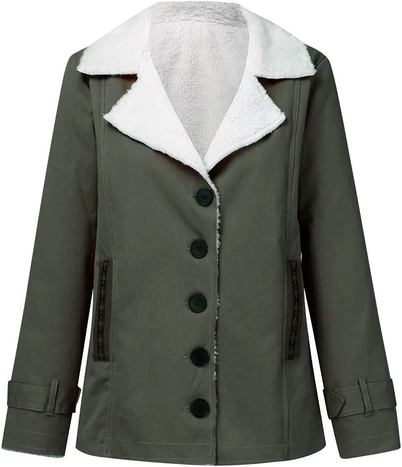 LCMTWX Women's Coats Basic Long Jacket Coat Single Breasted Long Sleeve Plus Size Outwear Coat Jacket with Coat for Women