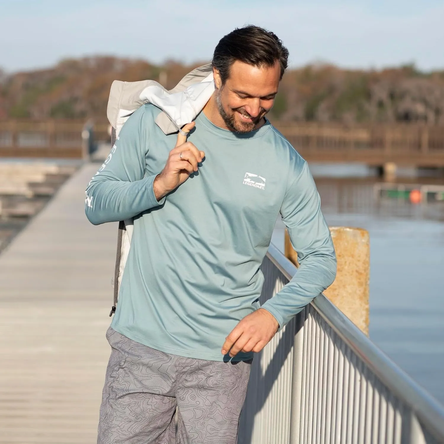 Legendary Whitetails Men's UPF 50  Uv Sun Protection Moisture Wicking Long Sleeve T-Shirt