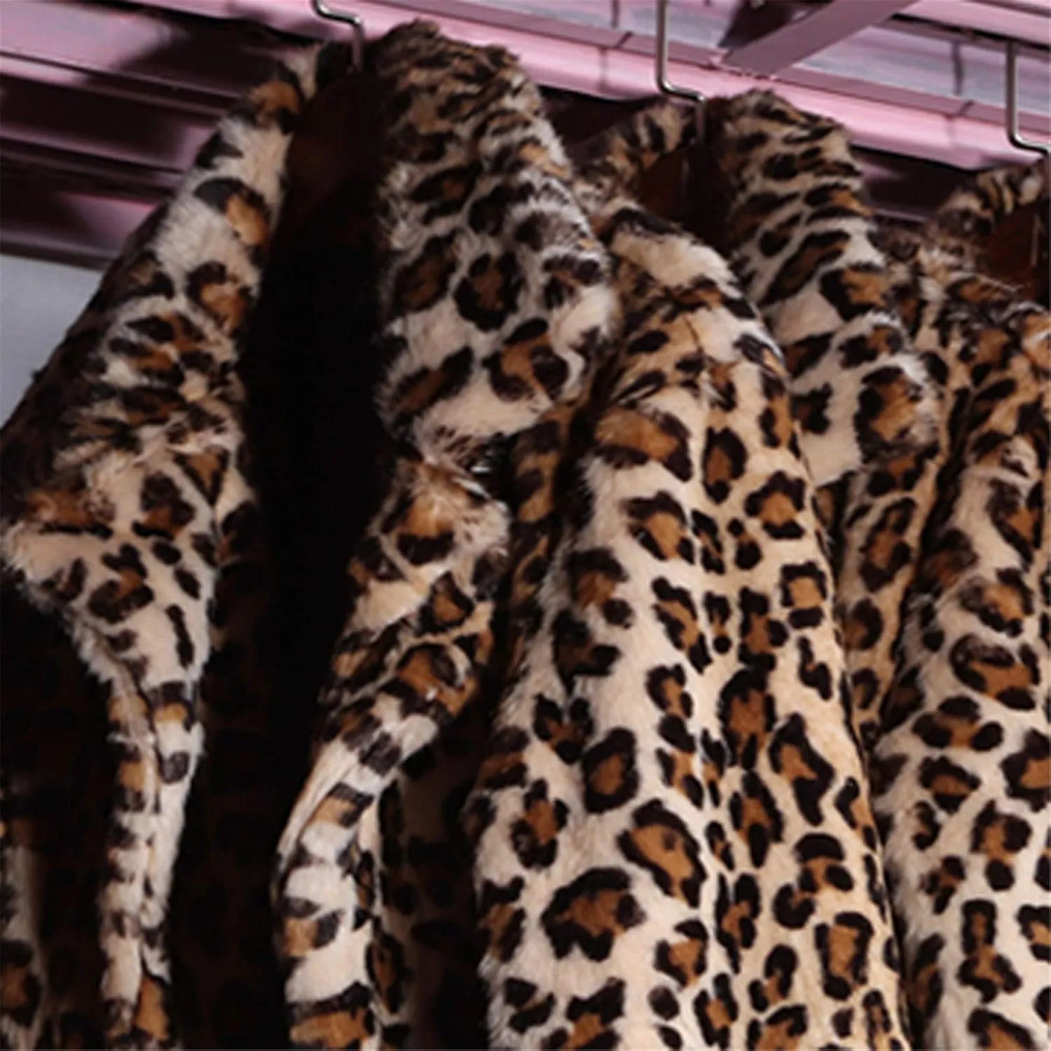 Leopard Print Coat Women 2024 Winter Fleece Fuzzy Open Front Long Jacket Faux Fur Cardigan Overcoat Trench Coat