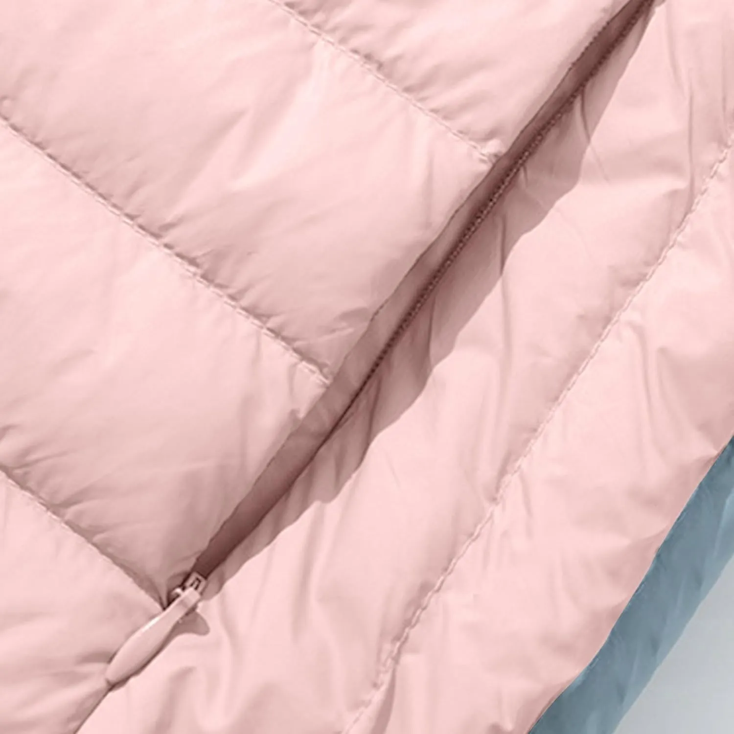Lightweight Jackets For Women With Hood Long Sleeve Trendy Zip Solid Color Down Coat Winter Warm Casual Puffer Jacket