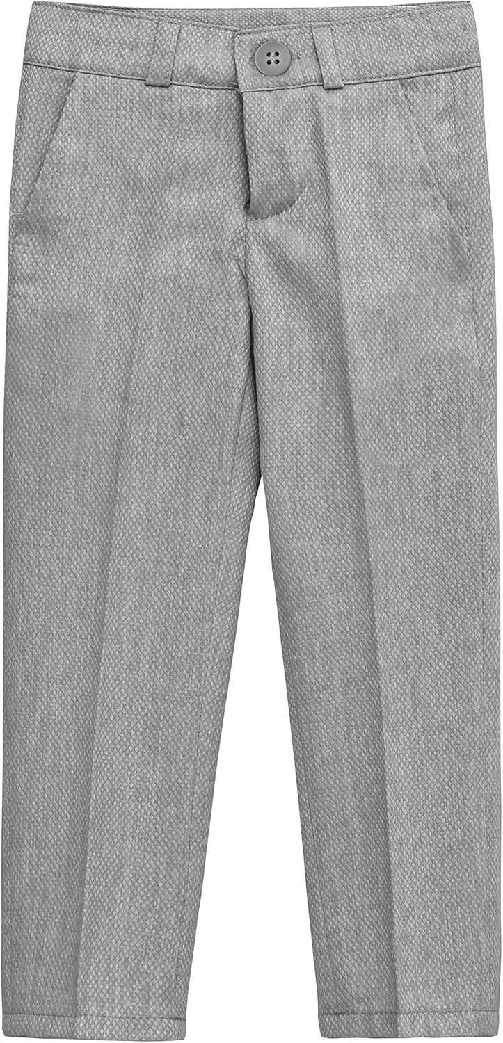 Lilax Boys Suit Set Slim Fit Vest, White Dress Shirt, Dress Pants and Bowtie 4 Piece Formal Suit Set