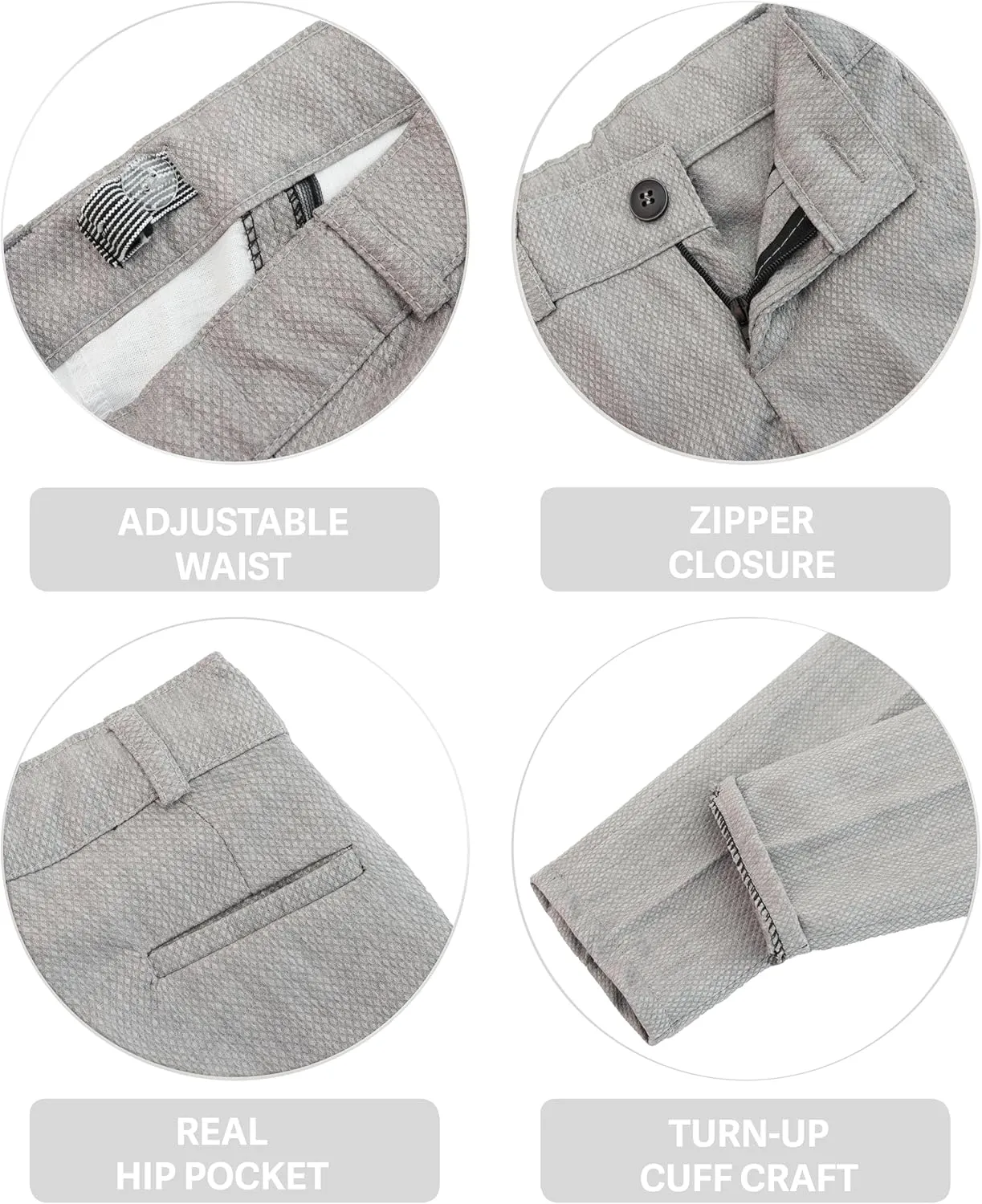Lilax Boys Suit Set Slim Fit Vest, White Dress Shirt, Dress Pants and Bowtie 4 Piece Formal Suit Set