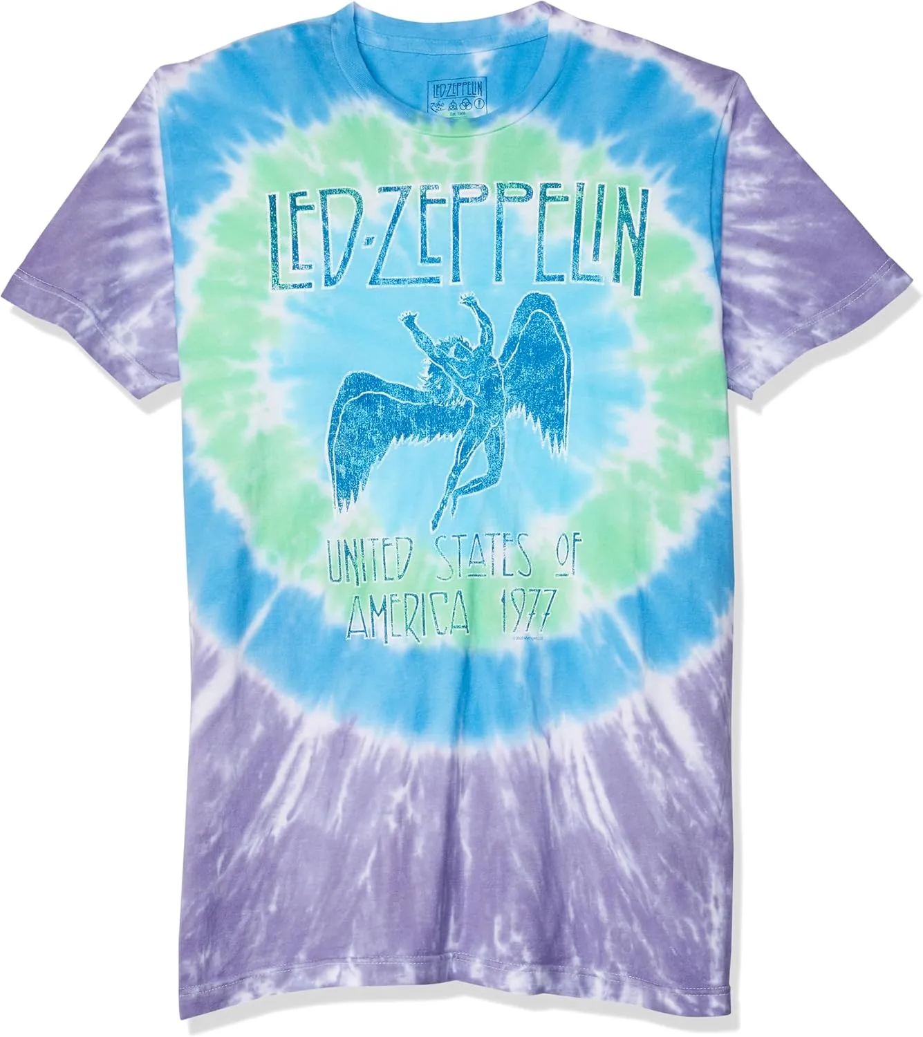 Liquid Blue Unisex-Adult Standard Led Zeppelin Ramble on Swan Song Ss Tee