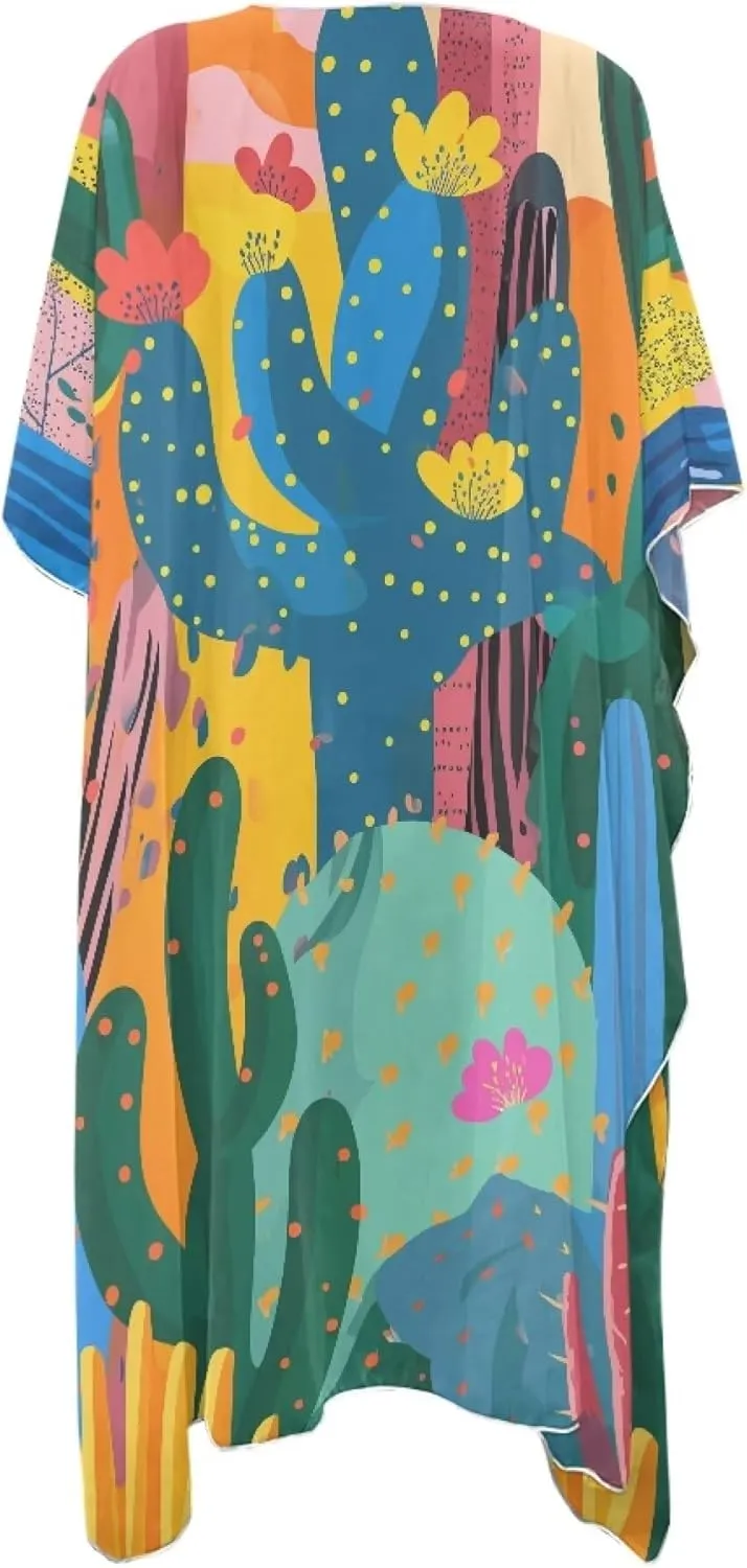 Long Swimsuit Coverup for Women Seaside Summer Vacation Swim Cover Up for Women Hawaiian komono cardigan Cover Ups
