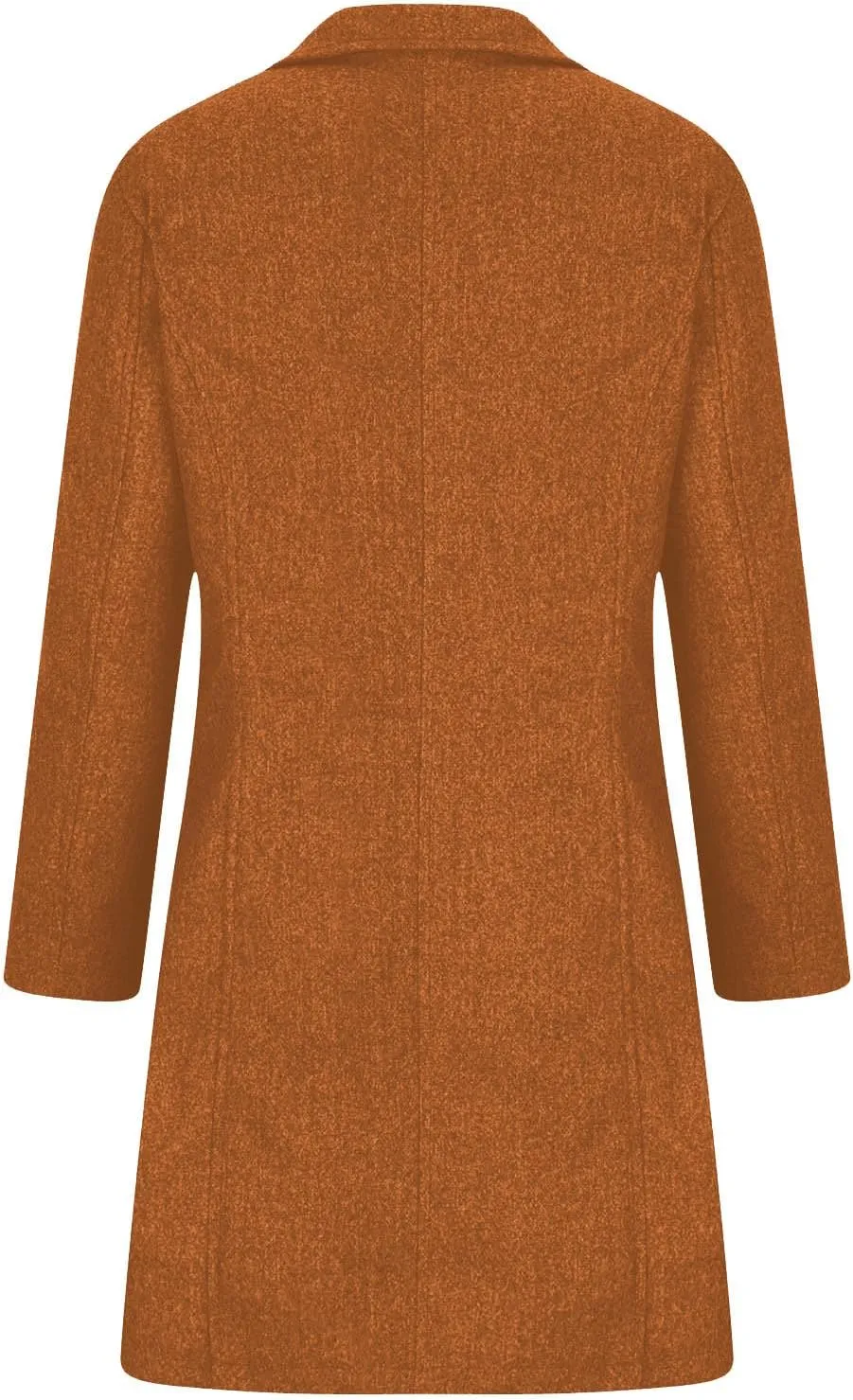 maisdgop Trench Coat Women Faux Wool Single Breasted Pea Coat Mid Length Jackets Oversized Loose Long Sleeve Windbreaker