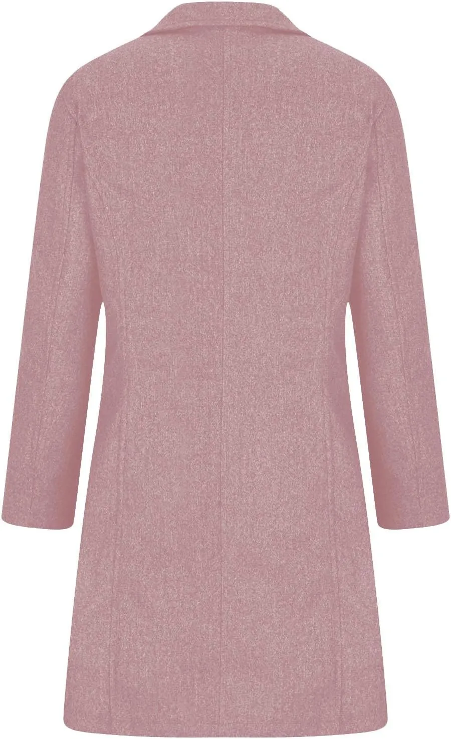 maisdgop Trench Coat Women Faux Wool Single Breasted Pea Coat Mid Length Jackets Oversized Loose Long Sleeve Windbreaker