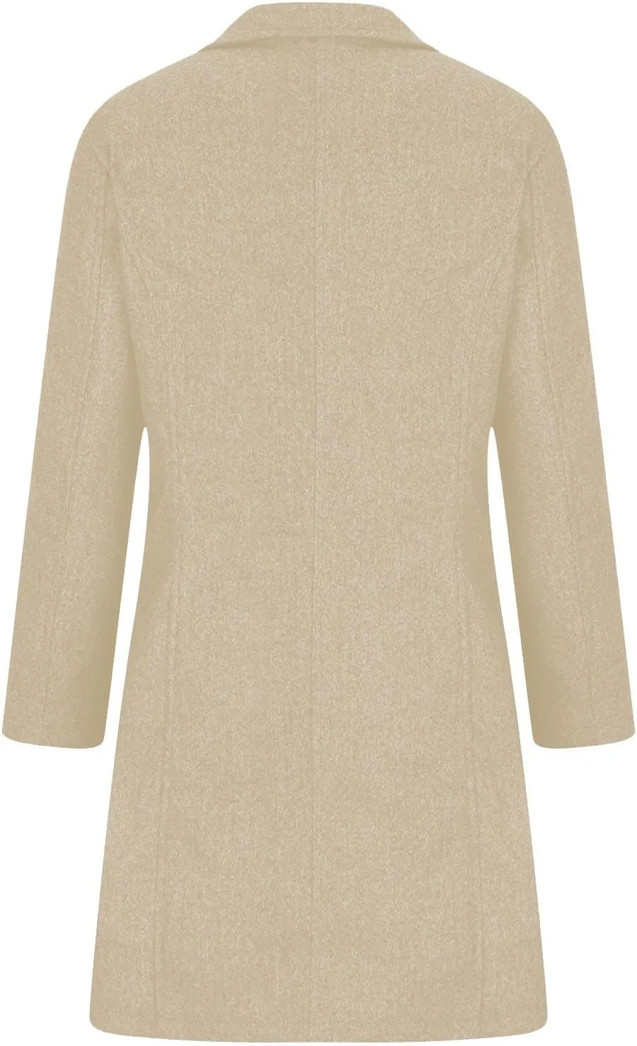 maisdgop Trench Coat Women Faux Wool Single Breasted Pea Coat Mid Length Jackets Oversized Loose Long Sleeve Windbreaker