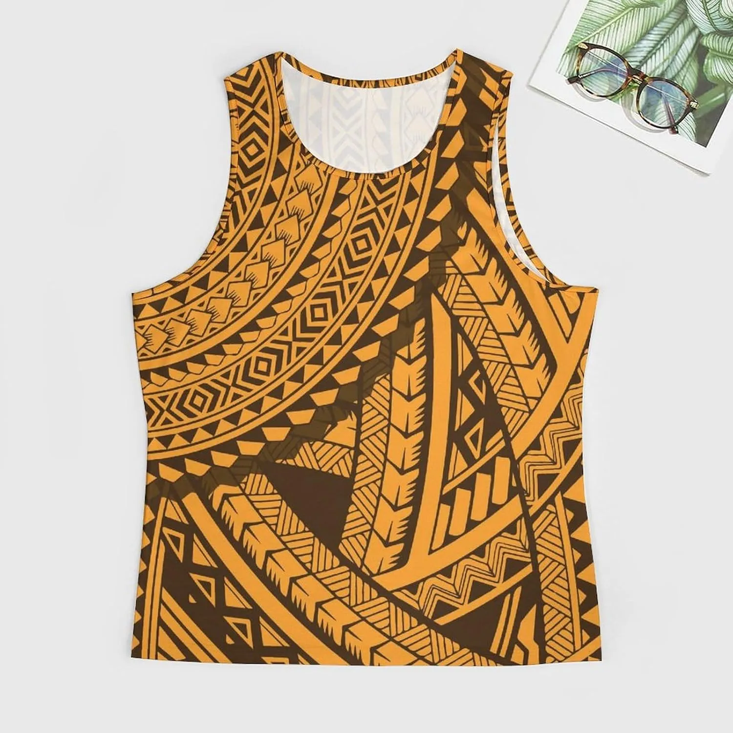 Men Polynesian Tribal Quick Dry Workout Tank Top Hawaiian Samoan Gym Muscle Tee Bodybuilding Sleeveless Shirt