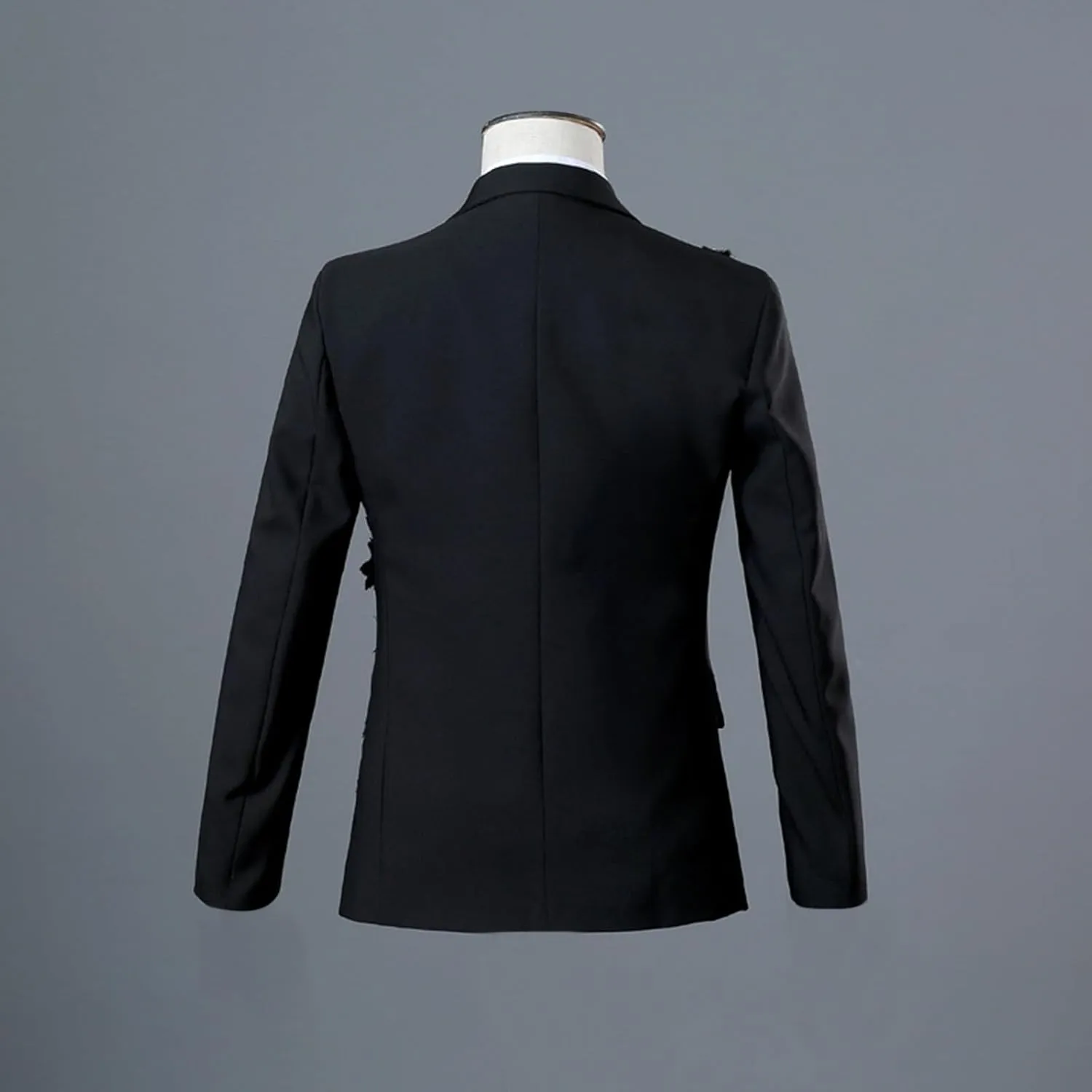 Mens 2 Pieces Luxury Applique Suits 1 Button Print Dinner Tuxedo Jacket Prom Wedding Elegant Blazer Dress Suit